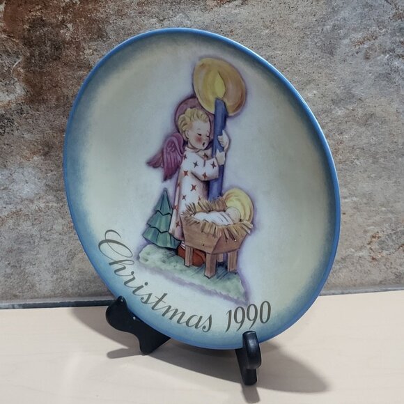Schmid Hummel Christmas 1990 Angels Light Decorative Wall Hanging Plate - Picture 8 of 11